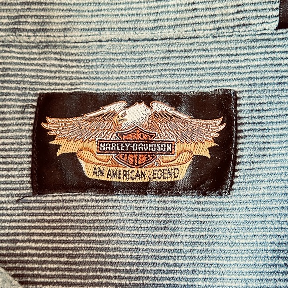 Harley Davidson Mens XXL Corduroy Long Sleeve Button Down Shirt Embroidered - Picture 5 of 9